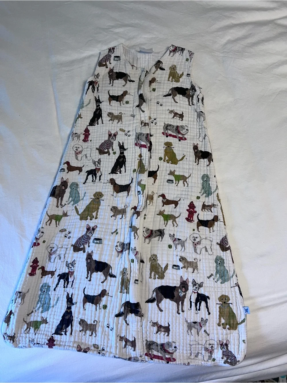 Little Unicorn Woof Dog Print Muslin Sleep Sack XL 18-24M